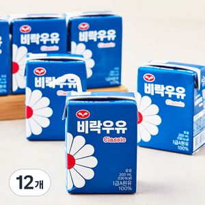 비락 클래식 우유, 12개, 200ml