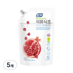 참그린 석류식초 설거지 주방세제, 860ml, 5개