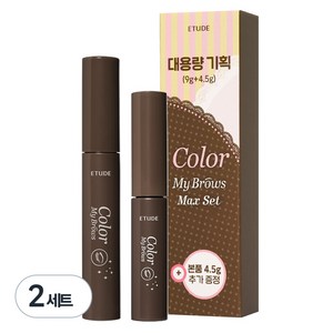 에뛰드 청순 거짓 브라우 카라 4.5g + 9g 대용량 세트, 01 리치 브라운, 2세트