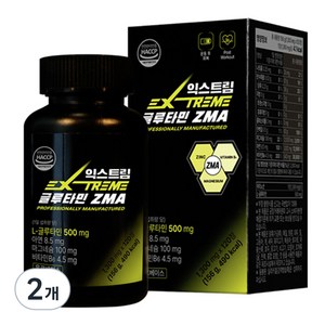 익스트림 L-글루타민 ZMA 1300mg, 2개, 120정