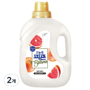 피죤 고농축 항균 보타닉 섬유유연제 자몽프레시향 본품, 4L, 2개