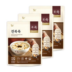 본죽 데워서 바로 먹는 전복죽, 330g, 3개