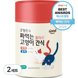 굿밸런스 고양이 짜먹는 간식 플러스 60p, 혼합맛(연어/참치), 720g, 2개