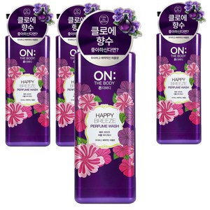 온더바디 퍼퓸 약산성 해피브리즈 바디워시 로즈 앤드 아이리스향, 900g, 4개