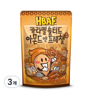 바프 카라멜 솔티드 아몬드 앤 프레첼, 120g, 3개