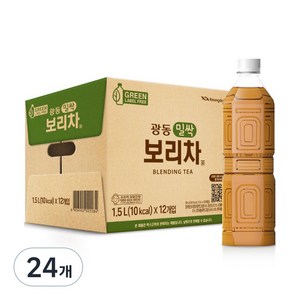 광동제약 밀싹 보리차 음료 무라벨, 1.5L, 24개