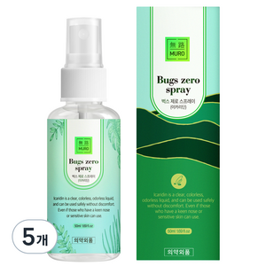 무로 벅스 제로 모기기피스프레이, 50ml, 5개