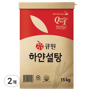 큐원 하얀 설탕, 15kg, 2개