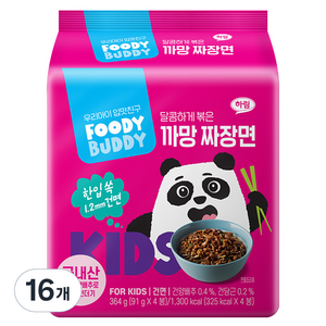 푸디버디 까망 짜장면, 91g, 16개