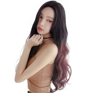 u자 투컬러 반가발 60cm 297g, 다크 + 애쉬핑크, 1개