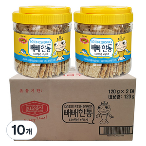 머거본 빼빼한통 오리지널맛 어포스낵, 120g, 10개