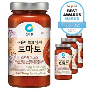 청정원 구운마늘과 양파 토마토 스파게티소스, 4개, 600g