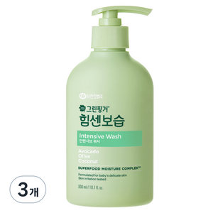 그린핑거 힘센보습 인텐시브 워시 블루베리 앤 바닐라향, 3개, 300ml