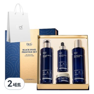 닥터지 블랙 스네일 프레스티지 토너 + 에멀전 + 앰플 + 크림 15ml + 쇼핑백 세트, 2개