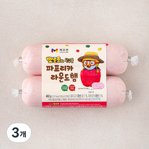 목우촌 뽀로로와 친구들 파프리카 라운드햄, 460g, 3개