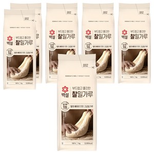 백설 찰밀가루, 1kg, 6개