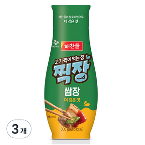 해찬들 찍장 쌈장 튜브형, 300g, 3개