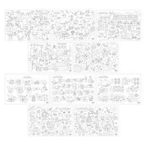 하뚱 컬러링 빅 유아 색칠놀이 포스터 10종 세트, 처음교육