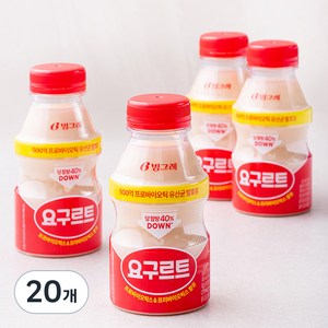 빙그레 대용량 요구르트, 280ml, 20개