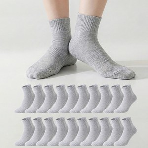 삭스판다 여성용 발이 편한 카바 밴딩 중목 양말 20켤레 세트