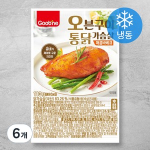 굽네 오븐구이 통닭가슴살 매콤바베큐 (냉동), 110g, 6개