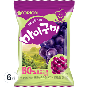 오리온 마이구미 포도, 79g, 6개