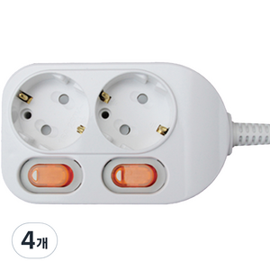 번개표 개별형 멀티콘센트 2구 WI-MC1623, 1.5m, 4개
