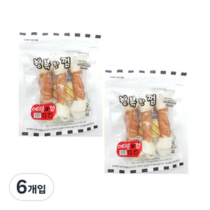 행복한껌 여의봉 중대형견 껌 간식 3p, 치킨, 250g, 6개