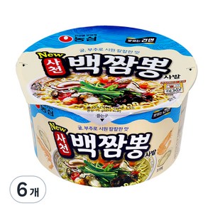 농심 사천 백짬뽕 사발 75g, 6개