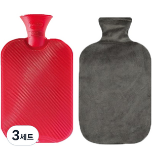 파쉬 양면빗살 핫팩 물주머니 2L 랜덤 발송 + 면스판커버 차콜, 3세트