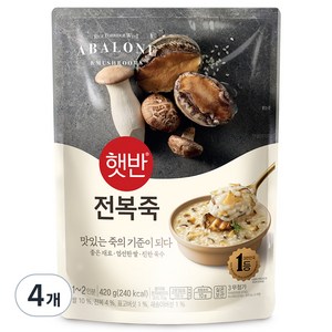 햇반 전복죽, 420g, 4개