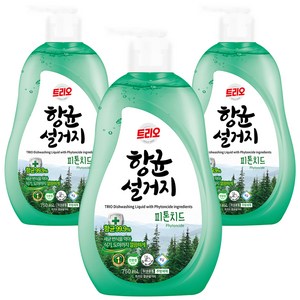 트리오 항균설거지 피톤치드 주방세제, 750ml, 3개