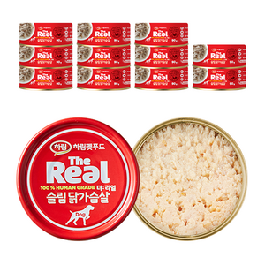 하림펫푸드 더리얼 DOG 슬림 캔 강아지 간식, 닭고기맛, 90g, 12개