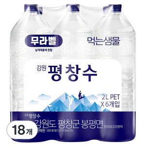 강원평창수 무라벨, 2L, 18개