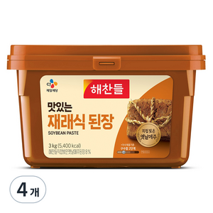 해찬들 맛있는 재래식 된장, 3kg, 4개