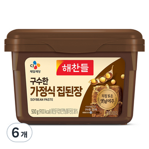 해찬들 구수한 가정식 집된장, 500g, 6개