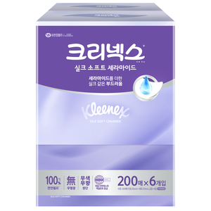 크리넥스 실크소프트 세라마이드 미용티슈 2겹, 6개입, 1개