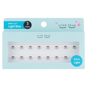 깜빡 인조 가닥속눈썹 패키지버전 8mm 라이트 3기둥, 블랙, 1개
