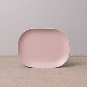 보울보울 국산 레트로라인 오발플레이트 M, 파우더핑크, M(228 x 175 mm), 1개