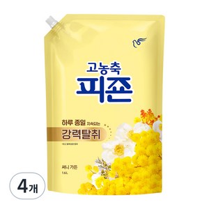 피죤 고농축 강력탈취 오리지널 섬유유연제 써니가든 리필, 1.6L, 4개