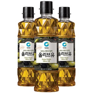 청정원 엑스트라버진 올리브유, 900ml, 3개