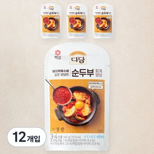 다담 순두부찌개 양념, 140g, 12개입