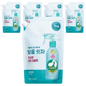 온더바디 코튼풋 발을 씻자 풋샴푸 레몬민트향 에코 리필팩 500ml, 1개입, 5개