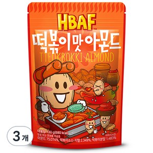 바프 떡볶이맛 아몬드, 120g, 3개