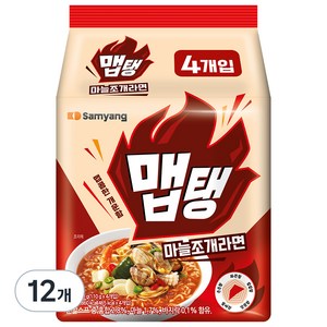 삼양식품 맵탱 마늘조개라면 멀티 110g, 12개