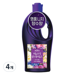 아우라 초고농축 퍼퓸캡슐 섬유유연제 미스틱문라이즈 본품, 4개, 1L