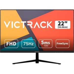 빅트랙 54.48cm FHD 리얼 75Hz 평면 게이밍 모니터 블랙, 22FM7501(무결점)