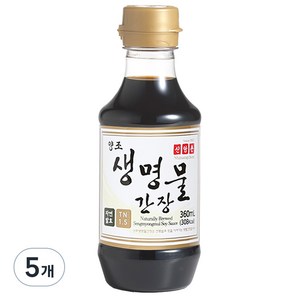 신앙촌 양조 생명물 간장, 360ml, 5개