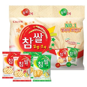 크라운 참쌀 설병 128g x 2p + 선과 115g x 2p 세트, 486g, 1세트