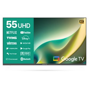 와이드뷰 4K UHD 구글3 스마트 TV, 139cm(55인치), WGE55UT1, 벽걸이형, 방문설치